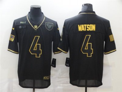 Houston Texans #4 Deshaun Watson 2020 Black Gold Salute To Service Limited Jersey