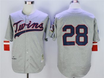 Minnesota Twins #28 Bert Blyleven 1969 Throwback Grey Jersey