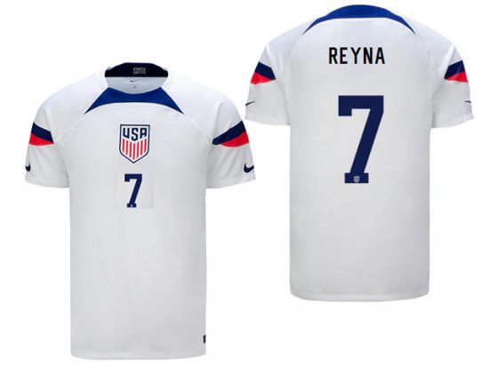 National USA #7 Reyna Home White 2022/23 Jersey