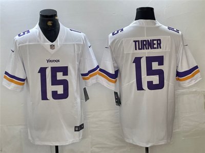 Minnesota Vikings #15 Dallas Turner White Vapor Limited Jersey