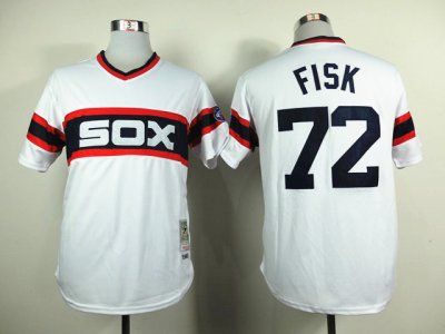 Chicago White Sox #72 Carlton Fisk 1983 Throwback White Jersey