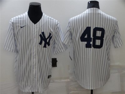 New York Yankees #48 Anthony Rizzo White Without Name Cool Base Jersey