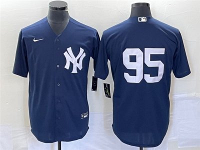 New York Yankees #95 Oswaldo Cabrera Navy Without Name Cool Base Jersey