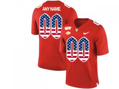 NCAA Pittsburgh Panthers Custom #00 Red Printed Usa Flag College Football Jersey