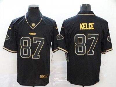 Kansas City Chiefs #87 Travis Kelce 2020 Black Gold Vapor Limited Jersey