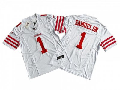 San Francisco 49ers #1 Deebo Samuel Sr White Vapor F.U.S.E. Limited Jersey