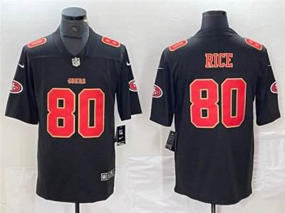 San Francisco 49ers #80 Jerry Rice Carbon Black Fashion Limited Jersey