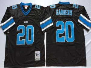 Detroit Lions #20 Barry Sanders Throwback Black Jersey