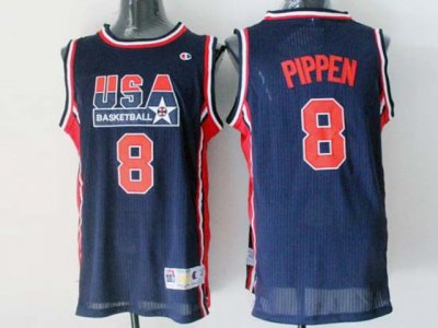 1992 Olympic Team USA #8 Scottie Pippen Navy Jersey