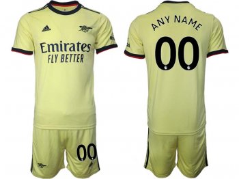 Club Arsenal Custom #00 Away Yellow 2021/22 Soccer Jersey