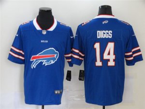 Buffalo Bills #14 Stefon Diggs Blue Team Big Logo Vapor Limited Jersey