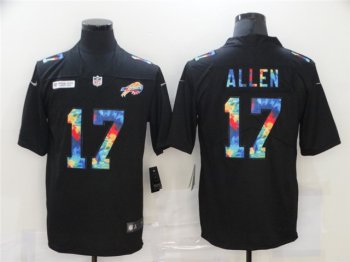 Buffalo Bills #17 Josh Allen Black Rainbow Vapor Limited Jersey