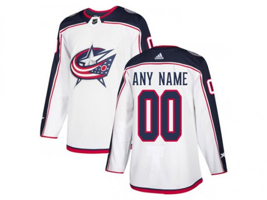 Columbus Blue Jackets Custom #00 Away White Jersey