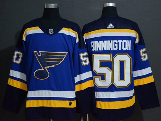 St. Louis Blues #50 Jordan Binnington Home Blue Jersey