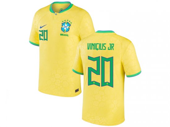 National Brazil #20 VINICIUS JR Home Yellow 2022/23 Soccer Jersey