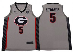 Georgia Bulldogs #5 Anthony Edwards Gray College Basketball Jersey