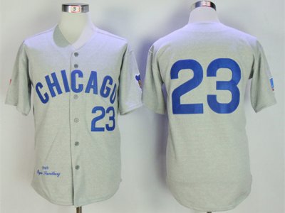 Chicago Cubs #23 Ryne Sandberg 1969 Throwback Gray Jersey