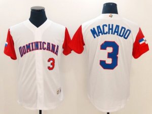 Dominican #3 Manny Machado White 2017 World MLB Classic Jersey