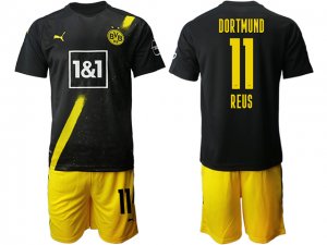 20/21 Borussia Dortmund #11 Marco Reus Away Black Short Sleeve Soccer Jersey