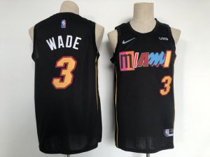 Miami Heat #3 Dwyane Wade 2021-22 Black City Edition Swingman Jersey