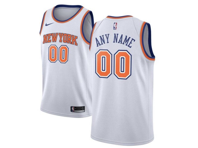 New York Knicks Custom #00 White City Edition Swingman Jersey - Click Image to Close