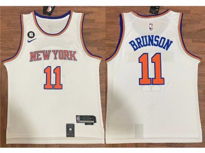 New York Knicks #11 Jalen Brunson White Swingman Jersey