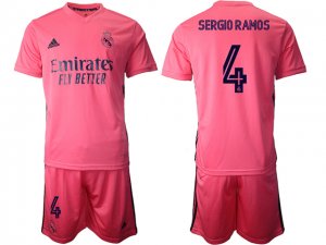 20/21 Club Real Madrid #4 Sergio Ramos Away Pink Soccer Jersey
