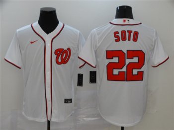 Washington Nationals #22 Juan Soto White Cool Base Jersey