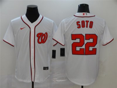 Washington Nationals #22 Juan Soto White Cool Base Jersey