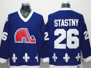 Quebec Nordiques #26 Peter Stastny CCM Vintage Blue Jersey