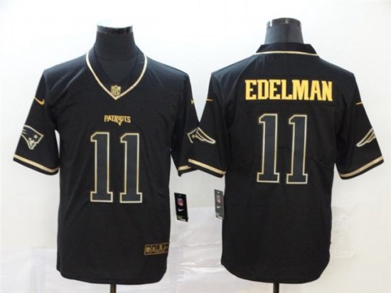 New England Patriots #11 Julian Edelman Black Gold Vapor Limited Jersey