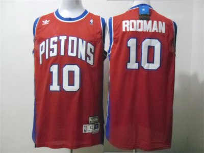 Detroit Pistons #10 Dennis Rodman Red Hardwood Classics Jersey