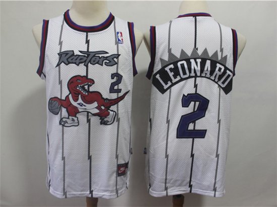 Toronto Raptors #2 Kawhi Leonard White Hardwood Classics Jersey