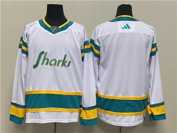 San Jose Sharks Blank White 2022/23 Reverse Retro Jersey