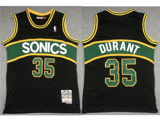 Seattle SuperSonics #35 Kevin Durant 2007-08 Black Hardwood Classics Jersey