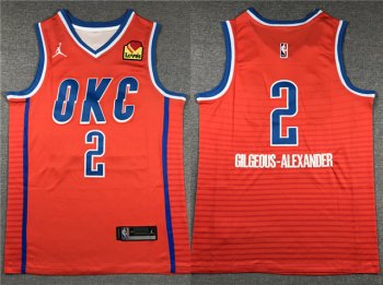 Oklahoma City Thunder #2 Shai Gilgeous-Alexander 2023/24 Orange Statement Edition Swingman Jersey