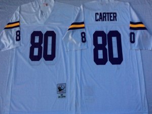 Minnesota Vikings #80 Cris Carter Throwback White Jersey