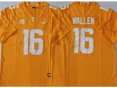 Tennessee Volunteers #16 Morgan Wallen Orange College Football Jersey