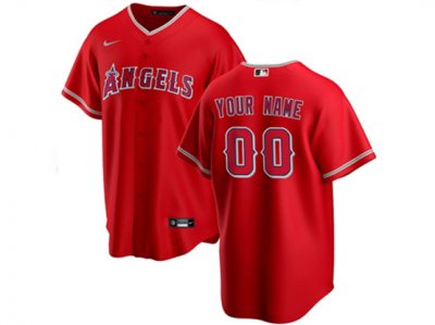 Los Angeles Angels Custom #00 Alternate Red Cool Base Jersey