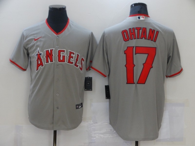 Los Angeles Angels #17 Shohei Ohtani Gray Cool Base Jersey - Click Image to Close