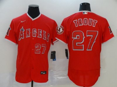 Los Angeles Angels #27 Mike Trout Red 2020 Flex Base Jersey
