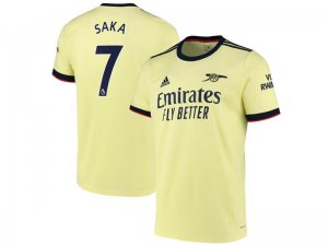 Club Arsenal #7 Saka Away Yellow 2021/22 Soccer Jersey