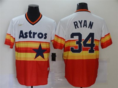 Houston Astros #34 Nolan Ryan Orange 2020 Cooperstown Collection Cool Base Jersey