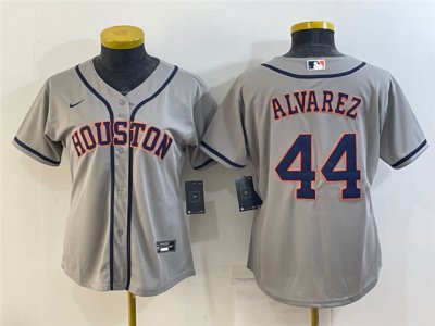 Women's Houston Astros #44 Yordan Álvarez Gray Cool Base Jersey