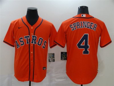 Houston Astros #4 George Springer Orange 2020 Cool Base Jersey