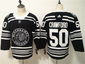 Chicago Blackhawks #50 Corey Crawford Black 2019 Winter Classic Jersey