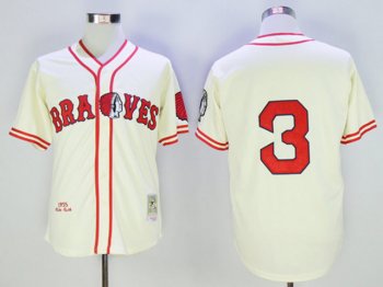 Atlanta Braves #3 Dale Murphy 1955 Throwbacks Cream Jersey