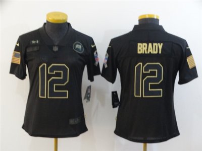 Women's Tampa Bay Buccaneers #12 Tom Brady Black Salute To Service Limited Jersey