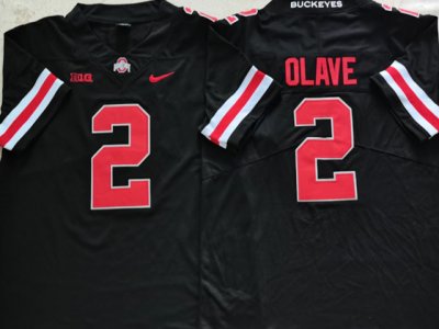 NCAA Ohio State Buckeyes #2 Chris Olave Black Red College Football Jersey