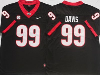 NCAA Georgia Bulldogs #99 Jordan Davis Black College Football Jersey
